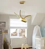 Nowoczesny LED Butterfly Żyrandol Oświetlenie Złoty Lekki Luksusowy Sypialnia Wisiorek Światła Ciepła Kreatywna Osobowość Lampy Wisiorek