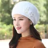 Berretti donna berretto angora cappello maglia inverno inverno caldo copricapo fiore casual morbido doppio strati termici neve accessorio all'aperto