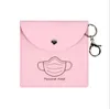 Face Mask Bag PU Waterdichte maskerhouder Case Wallets Key Chain Protective Masks portemonnees Polstanden Keychain Hangers FaceMask Pouch 6273822