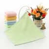 Infant Face Towels Baby Bamboo Fiber Handkerchief Kids Hook Square Towel Face Towel Solid Wipe Cloth Wrap Toddler Bibs 2525cm ZYY9112364