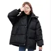 새로운 후드 겨울 여자 재킷 두꺼운 따뜻한 파카 배트 소매 소매 레벨리스 느슨한 겨울 코트 여성 대형 여성 재킷 201109