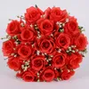 18 Heads Lover Rose Artificial Flowers Bridal Hand-Holding Flower Home Office Wedding Table Centerpiece Rose Bouquet Decoration