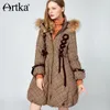 Return Women's Long Down Parka Coat met bont Hapleed Winter Warm Puffer 90% Duck Down Jacket met bont kraag ZK10079D 201214