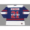 #21 Serge Bernier Quebec Nordiques 1974 Wha Home Hockey Jersey Stitch любой номер имени