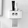 Baispo Badrum Automatisk tandkräm Dispenser tandkräm squeezer väggpasta monterad tandborste hållare badrum tillbehör set lj201204