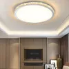 現代LEDベッドルームのシーリングランプリビングルームクリスタルライトラウンドホワイトアクリルベースパーラーキッチンライト照明器具