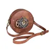 Moda steampunk zincir çanta yuvarlak vintage saat para debriyaj kadın omuz çantaları günlük bayanlar rahat crossbody cüzdanı311f