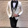 Neueste Mantel Hose -Designs weiße Männer Anzüge für Hochzeitsanzug Männer Bräutigam Blazer Smoking Slim Fit Kostüm Pour Hommes Terno Maskulino13361