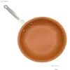 調理器具の丸い非粘着性の銅フライパン陶磁器のコーティングと誘導料理、オーブン食器類jllzyd yummy_shop