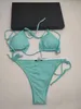 Nieuwe sexy vrouwen zomer tweedelige badmode bikini set bh driehoek pak badpak badpak groen zwempak