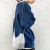 Casual Frauen Gefälschte Gestrickte Tops Strickjacke Mit Rohen Rand Persönlichkeit Einfache Mode Harajuku Frauen Casual Lose Pullover 210204