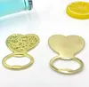 Shine Sparkle Heart Bottle Opener Wedding Favors with Exquisite Packaging Beer Accessories Heart shaped Metal Stainless Steel keychain Gold