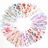 3D Kwiat Nail Art Naklejki Suwaki Water Transfer Pełne Okłady Nails Porady Naklejki Manicure Dekoracje Naklejki 50 sztuk / zestaw