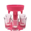 6 Glass Wine Dispenser Bar Holder Carrier Caddy Liquor Party Beverage Drinking Games Cocktail Quick Filling Tool Wedding Part