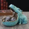 3D Hippo Statue Home Decoration Accessories Desk Sculpture Storage Box Home Decor Figurine Ornament Wedding Party Decorations T200330