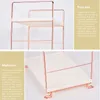 Rose Gold Metal Makeup Organizer for Cosmetics Desk Decor Storage Rack For Bathroom Shelf Kitchen Storage Organizer 201022