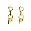 fahion Stainless steel18k Gold Stud Earrings rose gold letter stud earrings for woman jewelry