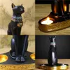 Egyptische kat Candlestick Resin Figurine Statue Decoratie Vintage Godin Bastet Home Office Garden Gift Y2001046627613