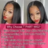 Brazilian 13x1 T Part Lace Wigs 130% Short Curly Human Hair Natural Color Middle Part Bob Wig For Black Women