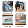 Lunchbox Matbehållare Bento Uppvärmd Lunchkasse Kids Snack Halmvete Koreanskt Förseglad Student Plast för 220217