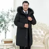 Men's Down & Parkas Jacket Winter Medium Long Fur Collar Coat 2022 Korean Middle Aged Thickened Dad's Dress Phin22