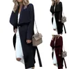 Kadın Yün Karışımları Güz Kış Chic Lady Katı Renk Yaka Uzun Kollu Düğme Yarık Yün Palto Sıcak Kadın Giyim Coat Casual Slim