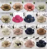 39 Style Summer Wave Wavy Edge Straw Cap Hat على طول القوس اللؤلؤة الكبيرة على طول القبعات الكورية Travel Beach Sunscreen Hats بالجملة DE125