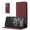 Plånbokstelefonfodral för Samsung Galaxy S21 S20 Note20 Ultra Note10 Plus Ultra-Thin Pure Color Pu Leather Magnetic Flip Kickstand Cover Case med kortplatser