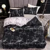 Черно -белый цвет постельное белье Мраморное реактивное печать одеяла для дома для дома постельные принадлежности для дома