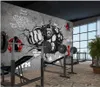 Custom Photo Wallpapers murals for walls 3d Gym bodybuilding break the wall Gym background wall painting wall papers for living room decor