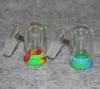 Narguilé 2.5mm Épaisseur Cendrier Bols Avec Femelle Mâle 10mm 14mm 18mm Joint Bubbler Verre Perc Ashcatcher Bong Silicone Container Jar