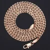 Ketten 3mm Männer Frauen Schlange Halskette 585 Rose Gold Link Gefüllt Mode Schmuck Geschenke Großhandel Party Hochzeit 50 60 cm GN462