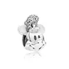 925 Silver Fixed Buckle Full Drill Cartoon Mouse Minn Pärled Diy Beads Clear CZ Fit Original Pandora Armband Halsbandsmycken