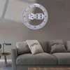 Silenzioso orologio da parete a LED luminoso circolare digitale 3D sveglia con calendario, termometro di temperatura per la decorazione domestica H1230