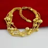 6Layer Boncuklar Zincir 18K Sarı Altın Dolu Kadın Bilezik Aksesuarları Moda Jewelry8521666