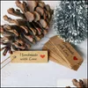 Wenskaarten Evenement Feestartikelen Feestelijke Thuis Tuin 100 stks Kraftpapier Tags met snaren Handgemaakte liefde Hangkleding voor Candy / Gift / DI