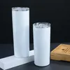 mugs New DIY sublimation skinny tumbler 20oz stainless steel slim straight vacuum insulated travel best gift