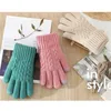 New Women's Cashmere Knitted Gloves Autumn Winter Warm Thick Gloves Touch Screen Skiing