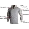 Jaktuppsättningar Utomhus Paintball Kläder Set Skytte Uniform Tactical Combat Camouflage Suits T Shirts + Pants Elbow Knee Pads