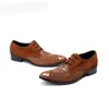 이탈리아어 타입 패션 남성 신발 레이스 업 뾰족한 갈색 스웨이드 가죽 드레스 신발 Zapatos Hombre Oxfords, 큰 크기 38 -46