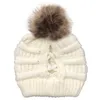 Cappello Beanie invernale per donna Cappello con pompon lavorato a maglia Berretto slouchy Skullies Lady Girls Moda Berretti Calore Sci Equiseto Cap Spedizione gratuita