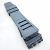 25mm Grey Watch Band pasek gumowy do RM011 RM 50-03 RM50-01