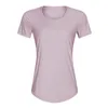 Señoras Fitness Running Secado rápido Transpirable Reflectante LU58 Deportes Manga corta Yoga Camiseta Entrenamiento sin costuras Blanco Negro Wome7552185