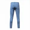 Mode mannen rits denim lange broek gat ripped vintage effen kleuren hiphop stretch hoge taille skinny jeans broek broek broek # 35 2021