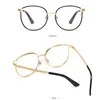 Toptan-Kadın TR90 Yuvarlak Kedi Gözler Gözlük Çerçeveleri, Kadınlar Miyopi Presbiyopi için Ince Kenarlı Metal Reçete Optik Cam Çerçeve