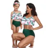 Riseado High Tailed Bathing Suits Ruffled Swimsuit Moeder en dochter Bikinis New Beachwear Sexy Halter Bikini Set T200508
