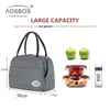 AOSBOS Streep Geïsoleerde Lunch Tas Draagbare Canvas Thermische Voedsel Picknick Lunch Tassen Koeler Lunchbox Tas Tote voor Dames Mannen Kinderen C0125