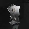10 pezzi espositore per gioielli popolare nero bianco trasparente mini formato collo in plastica busto pendente per collana supporto per orecchini supporto per set 8700509