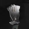 10Pcs Popular Jewelry Display Stand Black White Clear Mini Size Plastic Neck Bust Pendant Necklace Stand Earring Holder Set Stand 4447062