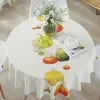 rzcortinasテーブルカバーラウンドパーティーの結婚式のホームテーブルクロスフラミンゴの葉のプリントポリ塩化ビニールのテーブルクロスのための台所の防水油防止T200707